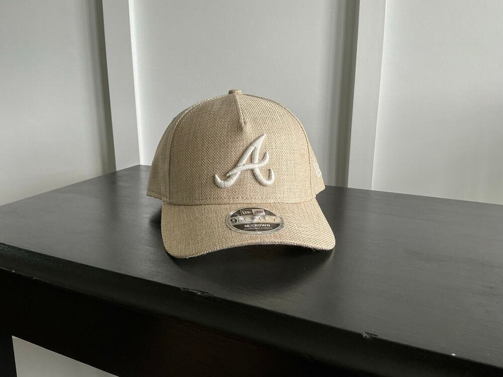 New Era Atlanta Braves 9FORTY M-Crown Cotton Weave Snapback Hat Tan Beige NWT